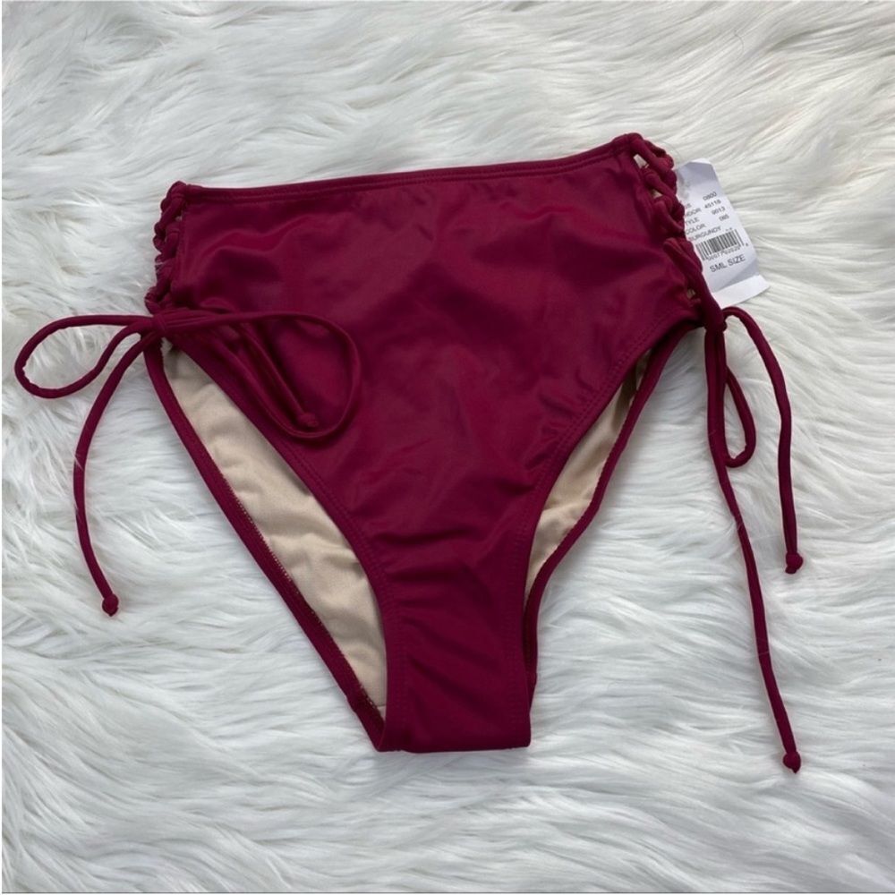 NWT Pacsun Lace Up High Waist Bikini Bottoms 357